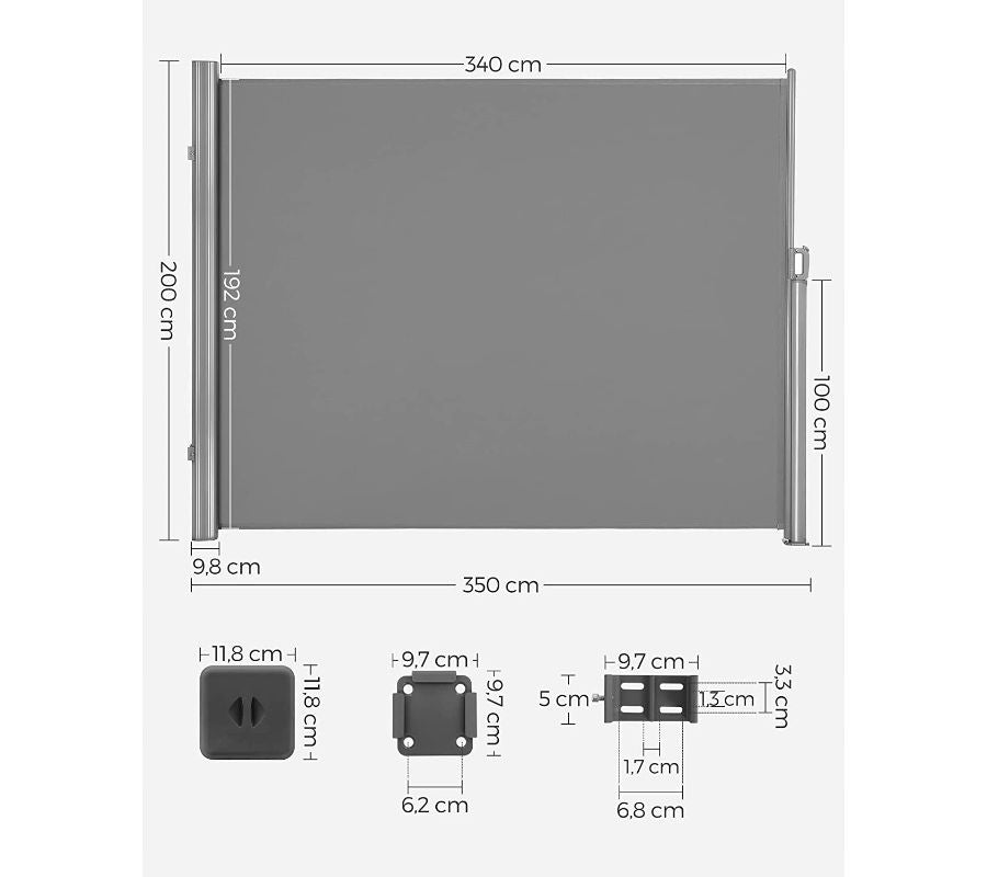 Tentas apsauga nuo vėjo saulės lietaus 200x350cm