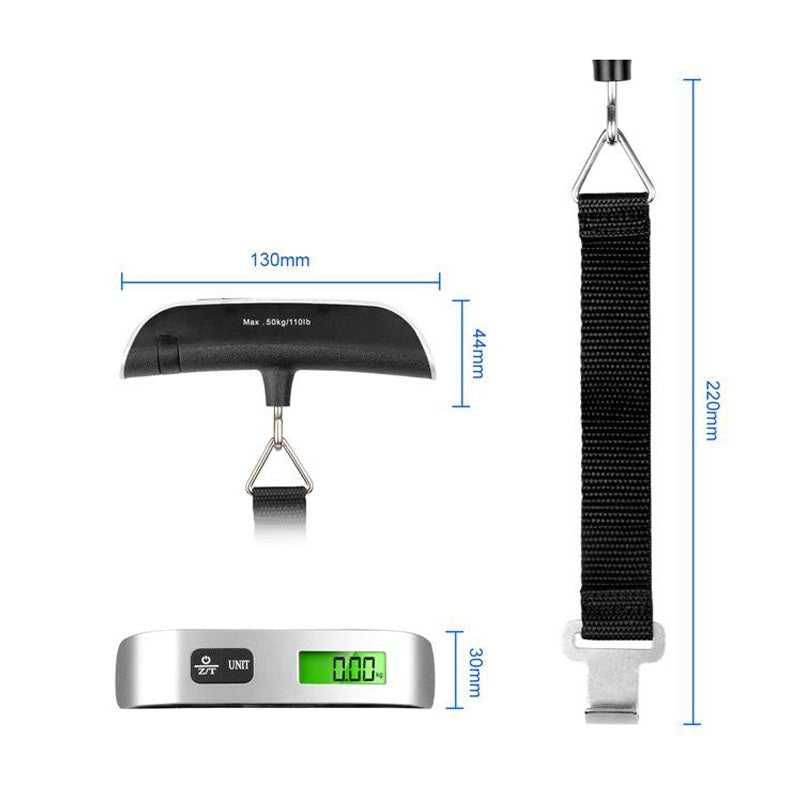 Nešiojamos svarstyklės (bezmėnas) skaitmeninis LCD ekranas 50 kg