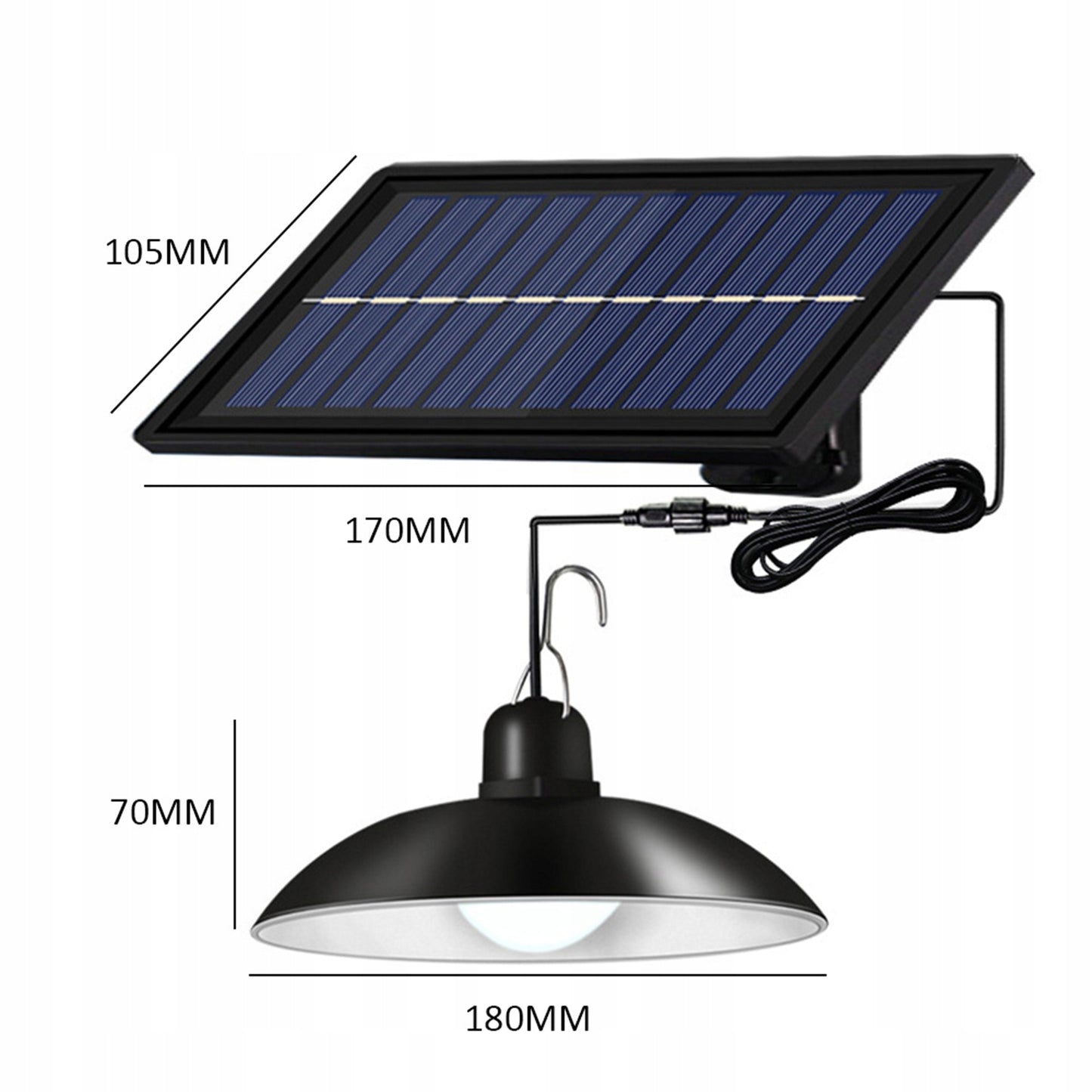 Pakabinamas šviestuvas kiemo lauko terasos 3,5 W 400 lm maitinamas saulės energija