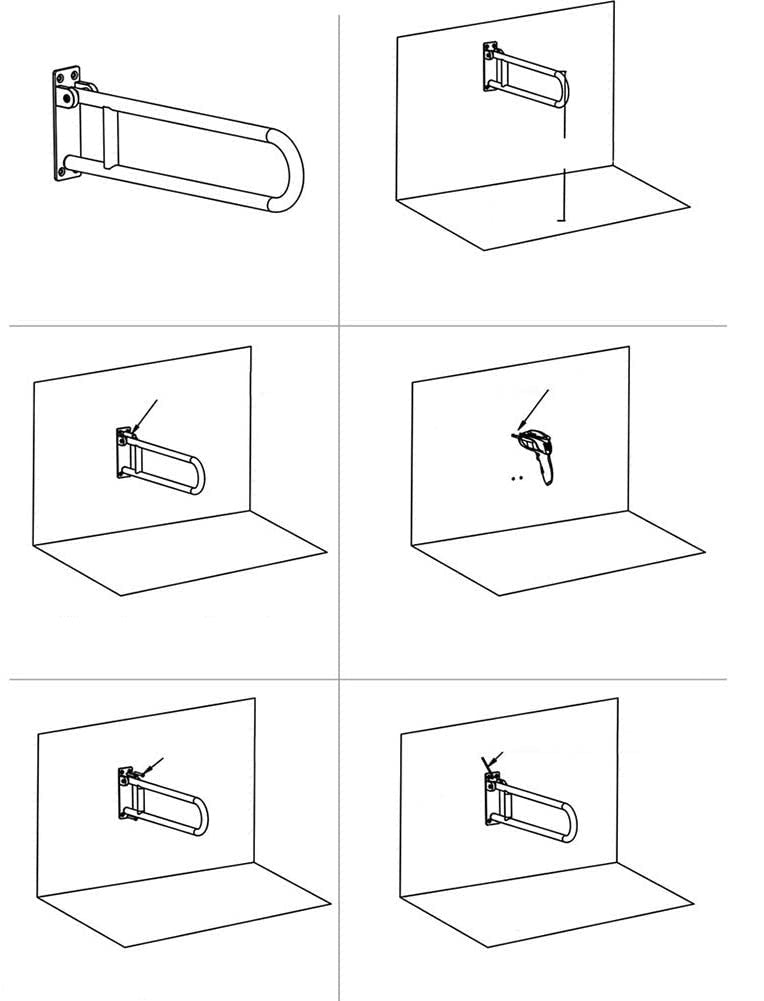 Griebtuvai tualeto turėklai vonios saugos rankų atramos turėklai, skirti senjorams, pagyvenusiems žmonėms su negalia, lengvas montuojamas